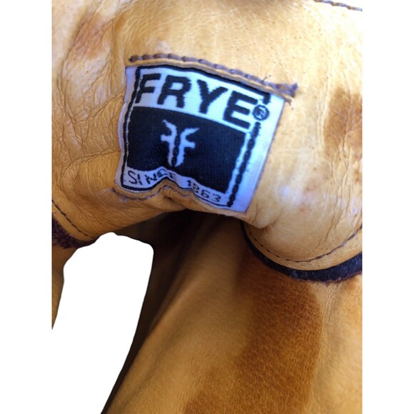 Frye Sabrina 6G Brown Leather Lace Up Chunky Heeled Combat Ankle Booties 7.5 - Picture 6 of 12